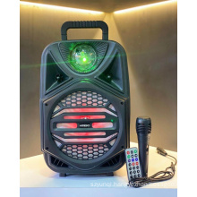 QS-4002 8 Inch Speaker Outdoor Portable Trolley Speaker DJ Speaker System Subwoofer Sound Box With LED Light KIMISO